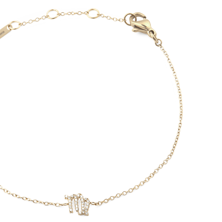 Crystal Zodiac Chain Bracelet Gold