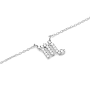 Crystal Zodiac Chain Necklace Silver