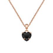Heart Black Crystal Charm RG