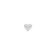 Crystal Heart Stud Silver