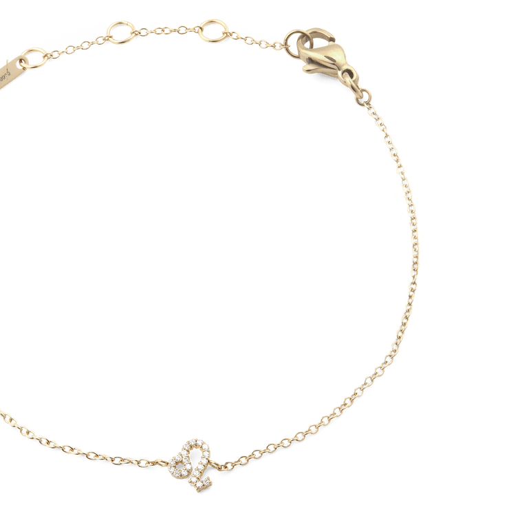 Crystal Zodiac Chain Bracelet Gold