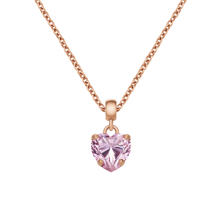 Heart Pink Crystal Charm RG