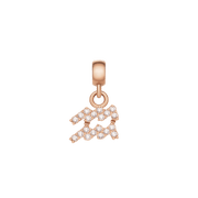 Crystal Zodiac Charm Rose Gold