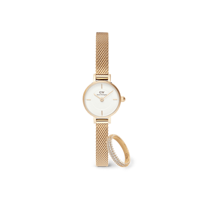 Petite Mini & Pave Crystal Ring Gold Set