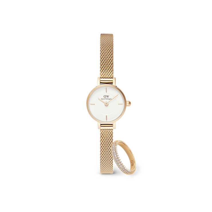 Petite Mini & Pave Crystal Ring Gold Set