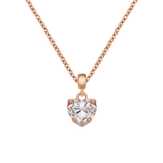 Heart White Crystal Charm RG