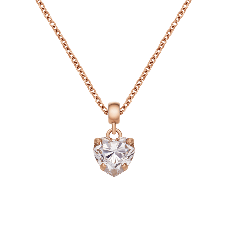 Heart White Crystal Charm RG