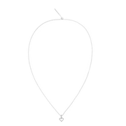 Heart Contour White Crystal Charm S925 Sterling Silver
