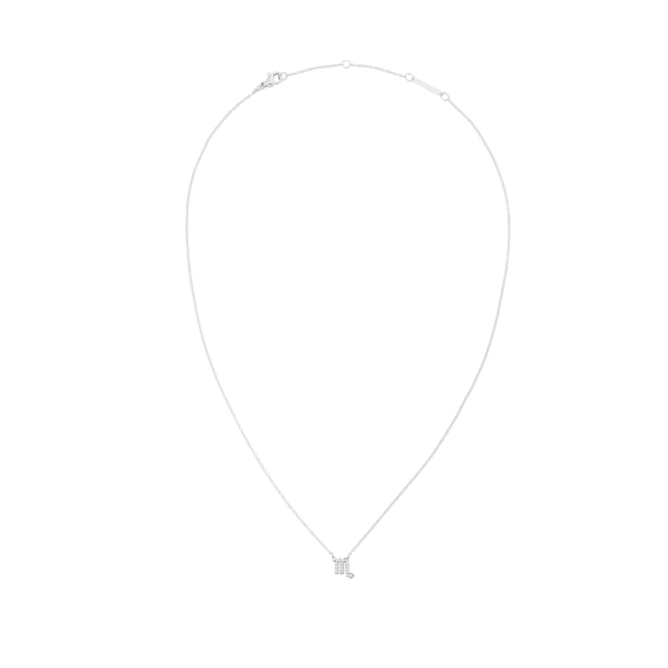 Crystal Zodiac Chain Necklace Silver