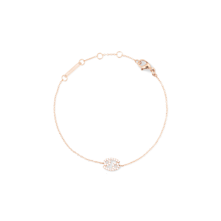 Crystal Zodiac Chain Bracelet Rose Gold