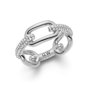 Crystal Link Ring Silver