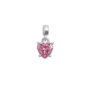 Heart Pink Crystal Charm S925 Sterling Silver