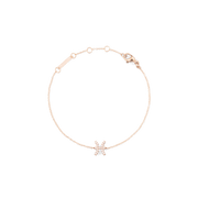 Crystal Zodiac Chain Bracelet Rose Gold