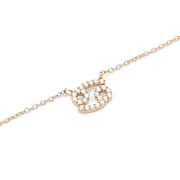 Crystal Zodiac Chain Necklace Gold