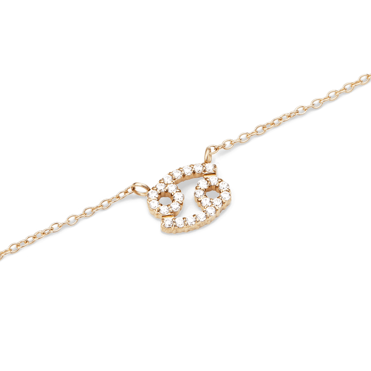Crystal Zodiac Chain Necklace Gold