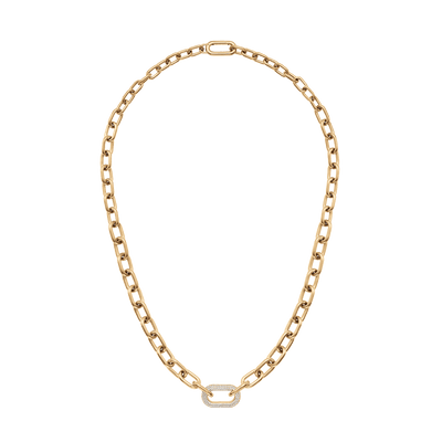 Crystal Link Necklace Gold