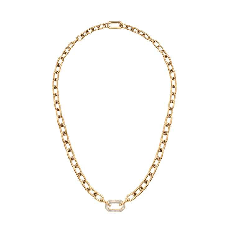 Crystal Link Necklace Gold