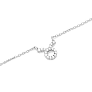 Crystal Zodiac Chain Necklace Silver