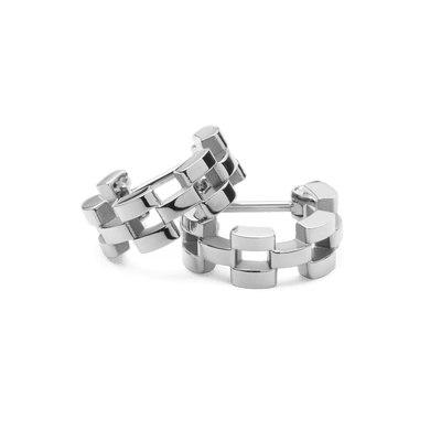 3-Link Earrings Silver