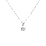 Heart White Crystal Charm S925 Sterling Silver