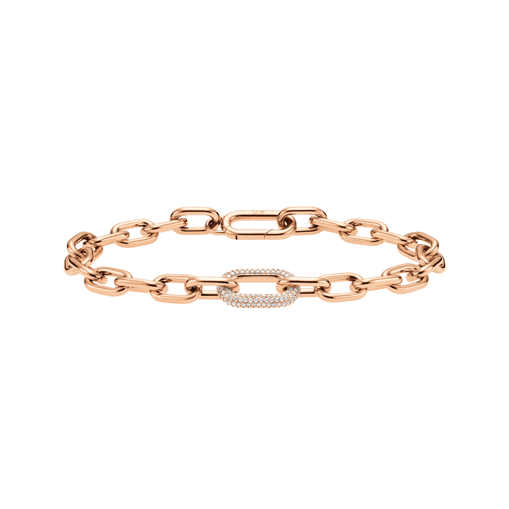 Crystal Link Bracelet Rose Gold
