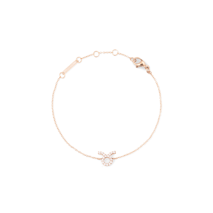 Crystal Zodiac Chain Bracelet Rose Gold