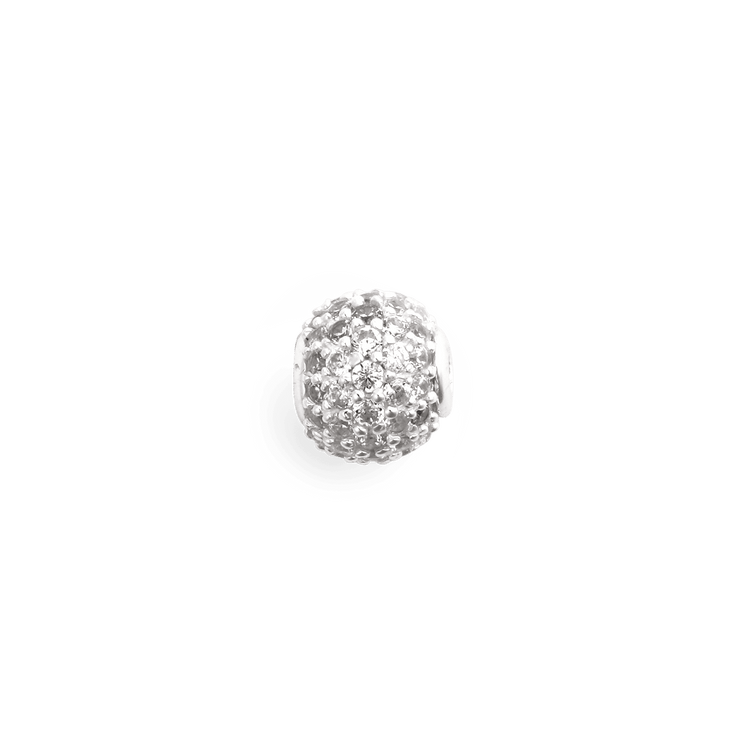 Pavé Orb White Crystal Charm S925 Sterling Silver