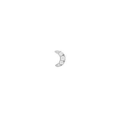 Crystal Moon Stud Silver