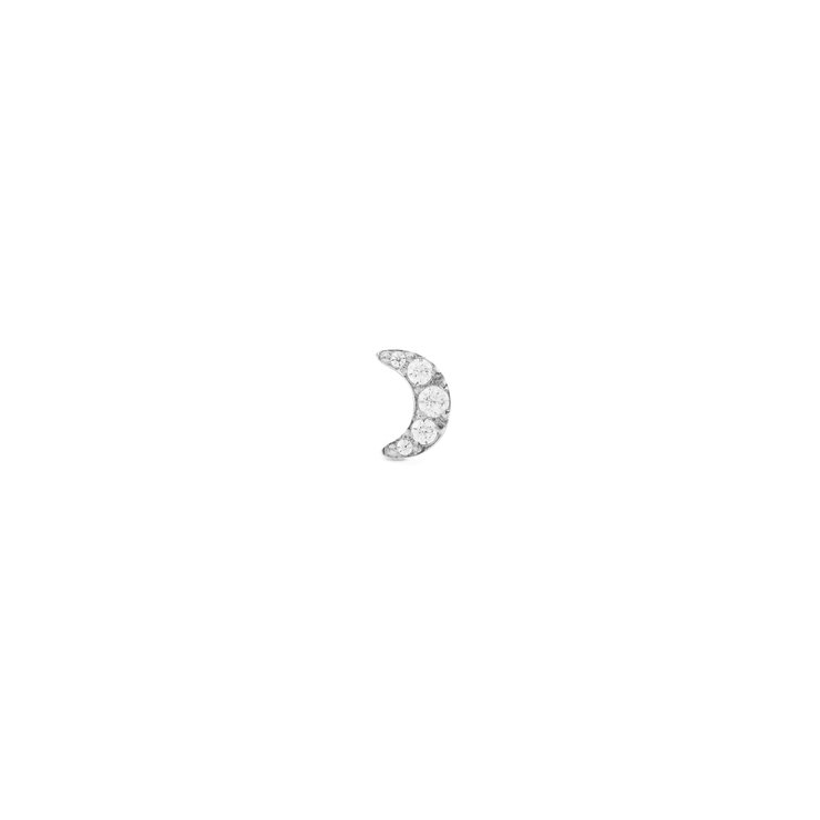 Crystal Moon Stud Silver