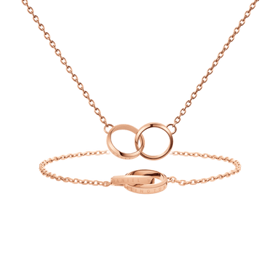 Elan Unity Bracelet Rose Gold + Elan Unity Necklace Rose Gold