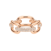 Crystal Link Ring Rose Gold