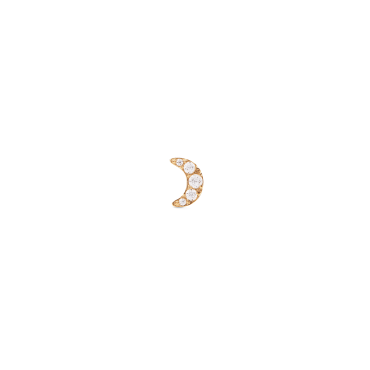 Crystal Moon Stud Gold