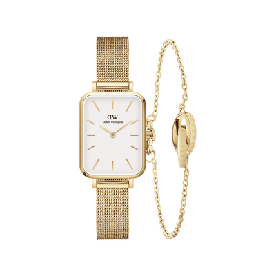Quadro Pressed Eggshell White + Elan Unity Bracelet Gold