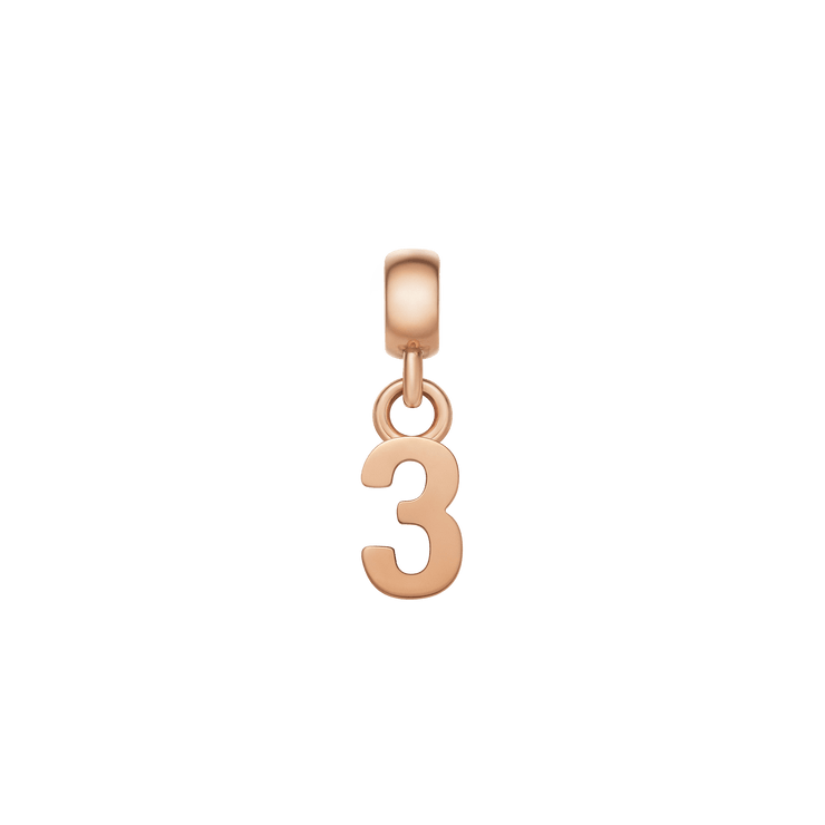 Number Charm Rose Gold