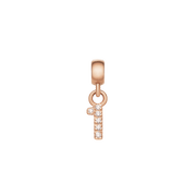 Crystal Number Charm Rose Gold