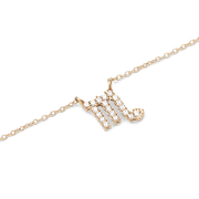 Crystal Zodiac Chain Necklace Gold