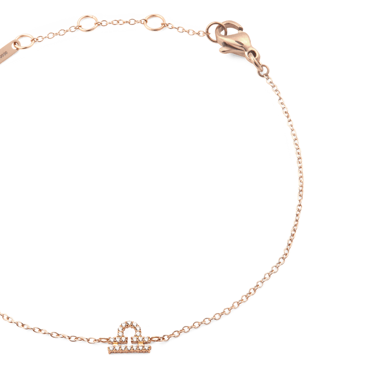Crystal Zodiac Chain Bracelet Rose Gold