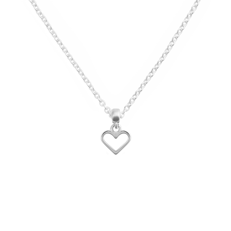 Heart Contour Charm S925 Sterling Silver