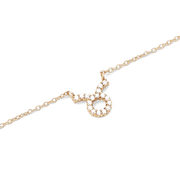 Crystal Zodiac Chain Necklace Gold