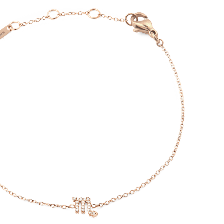 Crystal Zodiac Chain Bracelet Rose Gold