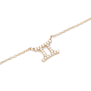 Crystal Zodiac Chain Necklace Gold