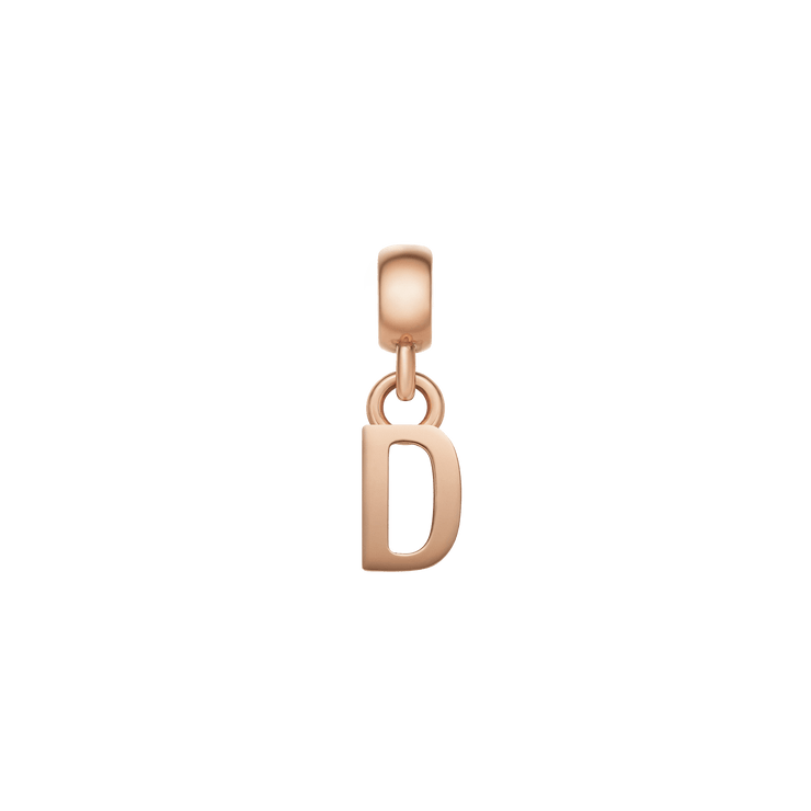 Letter Charm Rose Gold