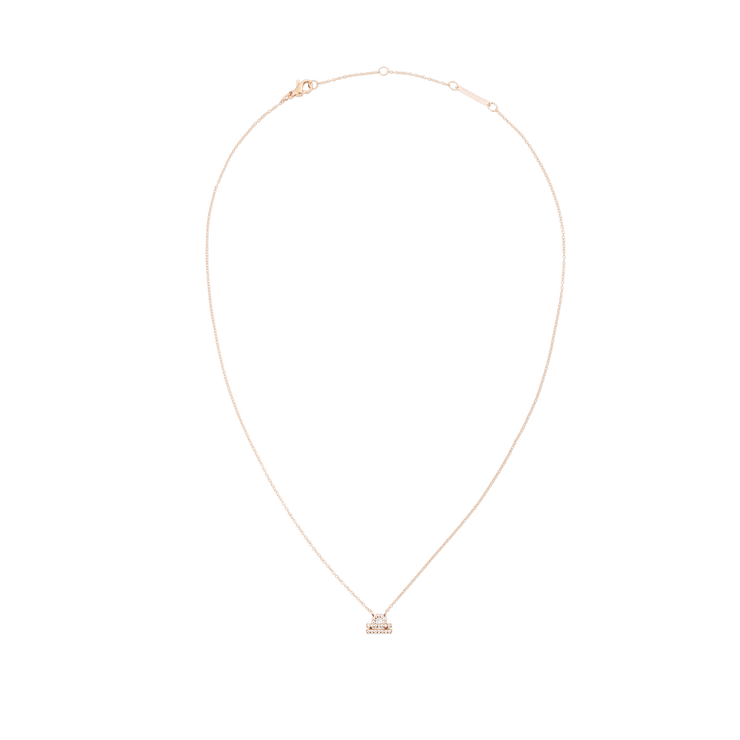 Crystal Zodiac Chain Necklace Rose Gold