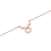 Crystal Zodiac Chain Necklace Rose Gold