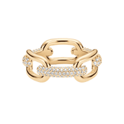 Crystal Link Ring Gold