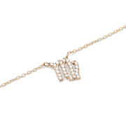 Crystal Zodiac Chain Necklace Gold