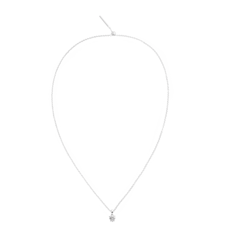 Heart White Crystal Charm S925 Sterling Silver
