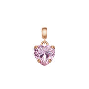 Heart Pink Crystal Charm RG