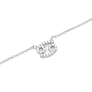 Crystal Zodiac Chain Necklace Silver