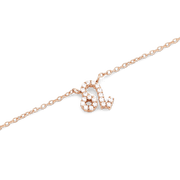 Crystal Zodiac Chain Necklace Rose Gold